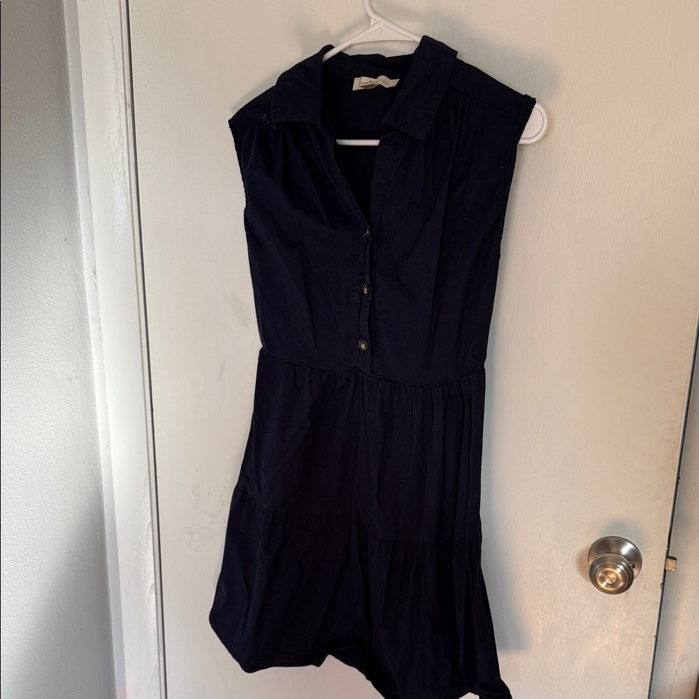 Monteau Navy Button-Down Mini Dress